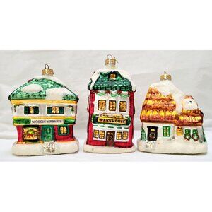 Dept 56 A Christmas Carol Blown Glass Christmas Ornament Set of 3 #17790